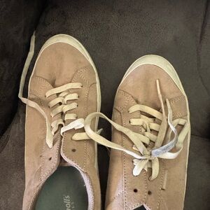 Dr. Scholl's Women's Suede Sneakers in Light Brown/Tan